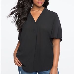 ELOQUII - Flutter Sleeve pleat front tunic - NWT